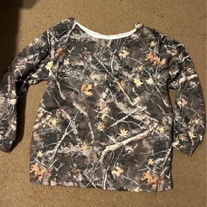 Camouflage Long Sleeve off the shoulder Top